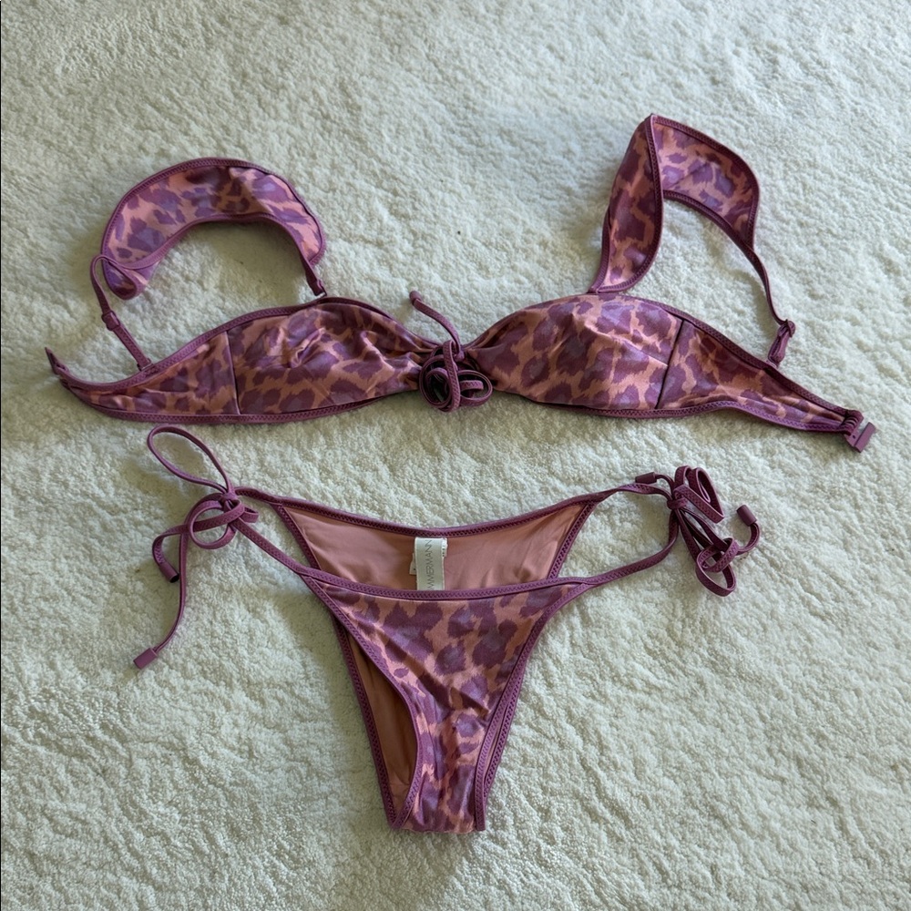 Zimmermann Mauve Animal Print Bikini
